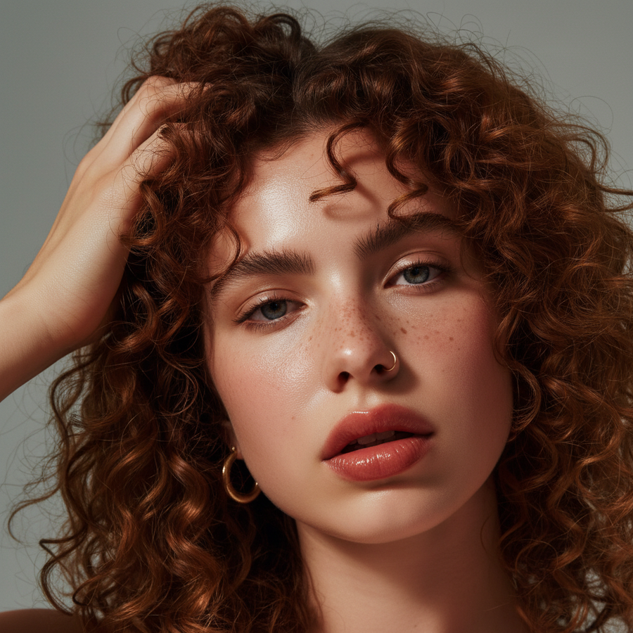 Hair care full face portrait