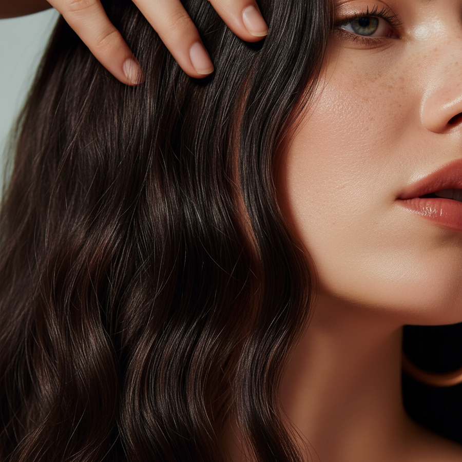 Hair extensions macro closeup