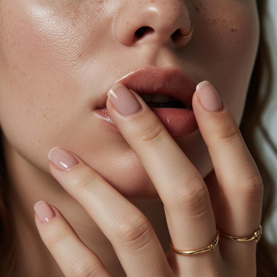 Nail care macro closeup